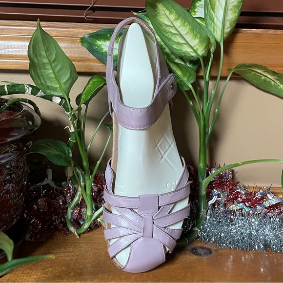 EARTH ORIGINS LYNDON LANA CLOSED TOE LEATHER SANDAL. MAUVE. SIZE 11W. - Picture 3 of 8